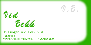 vid bekk business card
